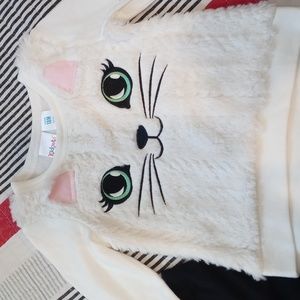 Kidgets Girl Boutique White/Black 2 PC Shirt/Leggings Outfit set. Size: 18M